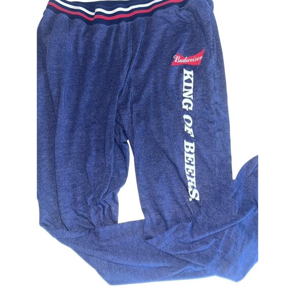 Budweiser King Of Beers Sweatpants Adult XL Blue Lounge Pants PJs Athleisure - Picture 2 of 9
